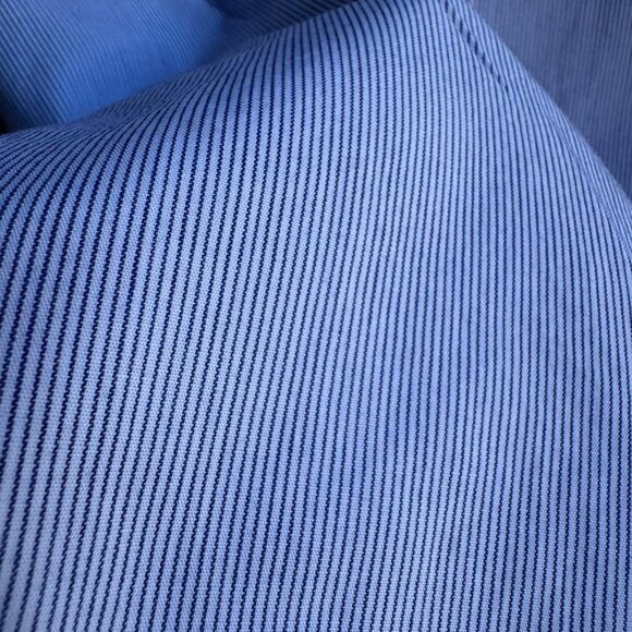 HD in Paris Short Sleeve Button Up Collared Striped Blue/White Shirt Size 0 - Picture 8 of 8